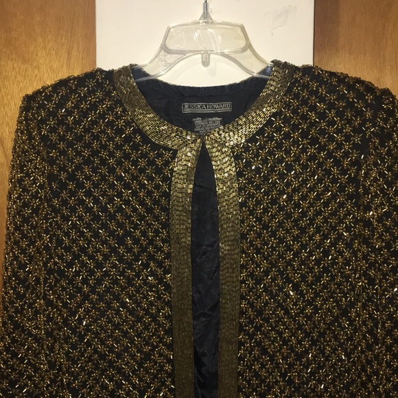 💛NWOT Jessica Howard 100% Silk Evening Jacket - Picture 2 of 13